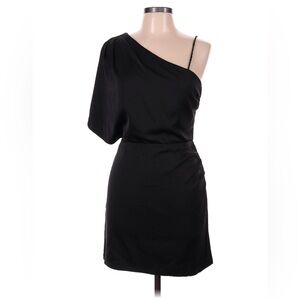 TCEC Black One-Shoulder Mini Dress